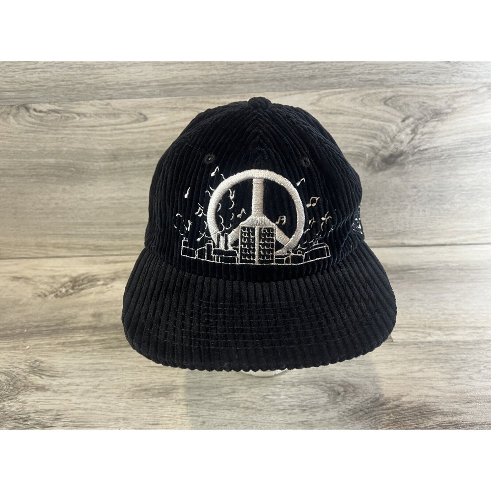 Obey Worldwide Black Corduroy SnapBack Hat‎ Cap Adjustable Embroidered